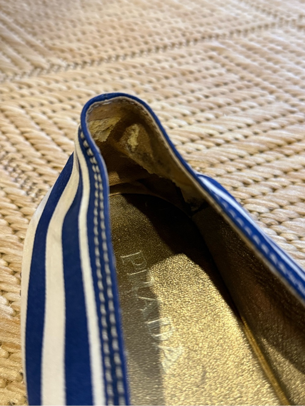 Vintage Size 40 Prada Canvas Nautical Patriotic Maritime Espadrilles - Picture 4 of 12